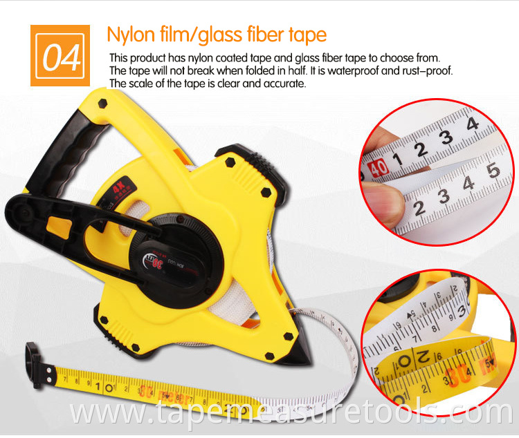 hot sale 30 meter 50 meter pvc waterproof soft measuring tape fiberglass tape measure